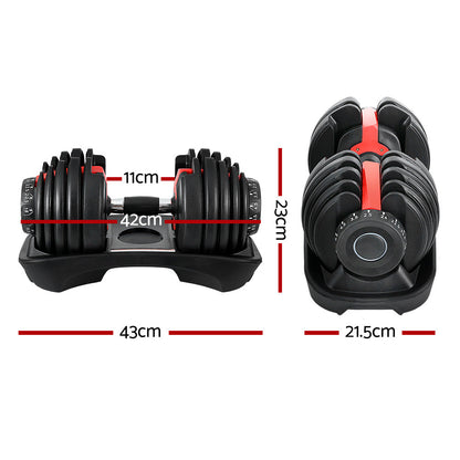 Peak Performance 24kg Adjustable Dumbbell - Precision Fitness at Home