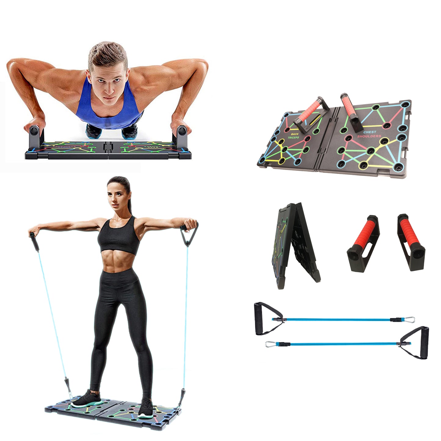 9-in-1 Push Up Board System - Complete Upper Body Workout Kit